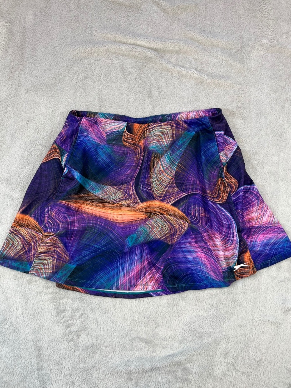 Slazenger Comfy Golf Skort sz M Marble Pattern Pull On Pockets Tennis Pickleball
